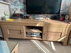 Massief eiken tv kast en salontafel, Ophalen, Gebruikt, 50 tot 100 cm, 50 tot 75 cm