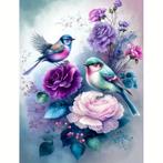 Diamond Painting set Vogels bloemen 20x30cm (rond), Verzenden, Nieuw, Knutselwerk