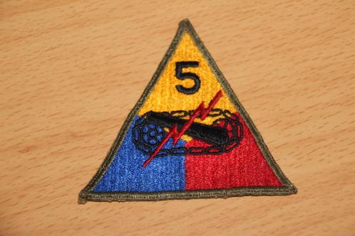 US WW2 Patch "5th Armored Division", Verzamelen, Militaria | Tweede Wereldoorlog, Landmacht, Embleem of Badge, Verzenden