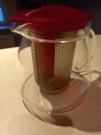 Theepot glas met filter, Nieuw, Glas, Ophalen of Verzenden