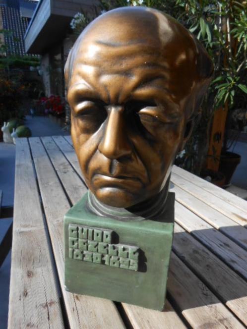 Buste Guido Gezelle 15-15- H40cm Frans Lamberechts 1909-1988, Antiek en Kunst, Kunst | Beelden en Houtsnijwerken, Ophalen of Verzenden