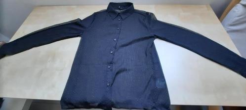 Zwart gespikkeld bloesje doorschijnend - maat 164, Kinderen en Baby's, Kinderkleding | Maat 164, Zo goed als nieuw, Meisje, Overhemd of Blouse