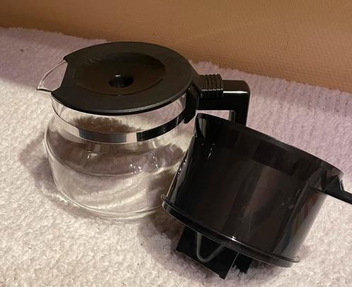Glazen koffiekan met filtersysteem in kunststof, Huis en Inrichting, Keuken | Servies, Gebruikt, Overige typen, Glas, Ophalen of Verzenden