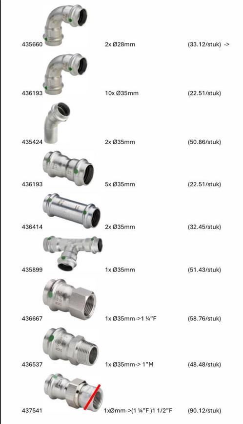 Viega Press RVS INOX, Doe-het-zelf en Bouw, Sanitair, Nieuw, Overige typen, Inox, Ophalen