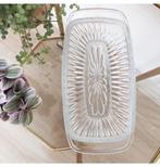 Vintage glas Glazen schaal dienblad met handvatten 24 x 12cm, Antiek en Kunst, Antiek | Schalen, Ophalen of Verzenden