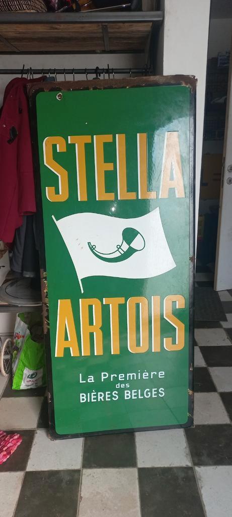 Grote emaille Stella Artois, Antiek en Kunst, Antiek | Email, Ophalen