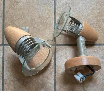2 houten armaturen voor spots beschikbaar voor biedingen