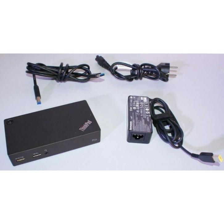Docking station  LENOVO THINKPAD USB 3.0 PRO DOCK 40A7, Computers en Software, Dockingstations, Zo goed als nieuw, Docking station