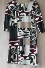 zwart bordeau geprint kleedje (K521), Kleding | Dames, Maat 38/40 (M), Zwart, Ophalen of Verzenden, Zo goed als nieuw