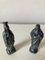 Antiek Frans Mariabeeldje en Jezusbeeldje., Antiek en Kunst, Antiek | Religieuze voorwerpen, Ophalen