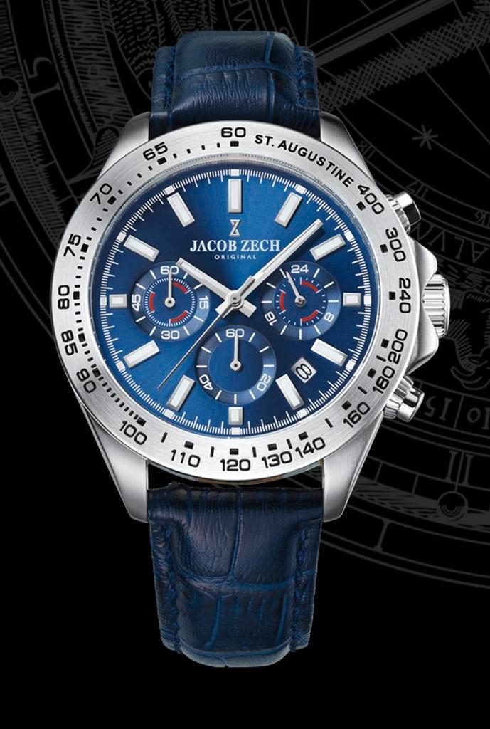 JACOB ZECH ST-AUGUSTINE SPORT CHRONO, 300€KORTING! 💯%NIEUW, Handtassen en Accessoires, Sporthorloges, Nieuw, Ophalen of Verzenden