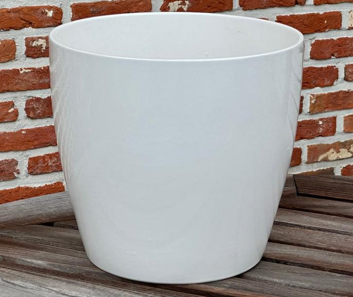 bloempot geëmailleerd - diam. 25 cm - h. 23 cm - nieuwstaat, Tuin en Terras, Bloempotten, Terracotta, Binnen, Balkon, Rond, Ophalen