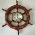 Scheepsstuurwiel met klok  52 Cm, Huis en Inrichting, Woonaccessoires | Klokken, Ophalen, Zo goed als nieuw, Analoog, Wandklok