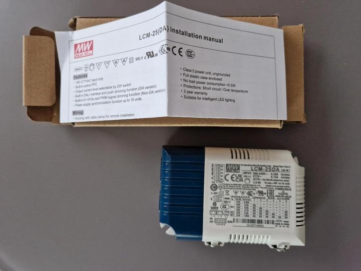 Mean Well LCM-25DA LED-driver (DALI dimbaar), Hobby en Vrije tijd, Elektronica-componenten, Nieuw, Ophalen