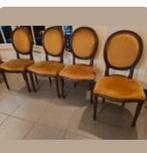 Eetkamerstoelen bruine stof medaillon Louis XVI, Huis en Inrichting, Stoelen, Ophalen, Stof