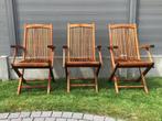 3 chaises de jardin en teck, Enlèvement, Utilisé, Pliant, Bois de teck