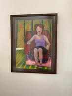 Origineel schilderij met nieuwe kader – 91 x 69 cm, Ophalen