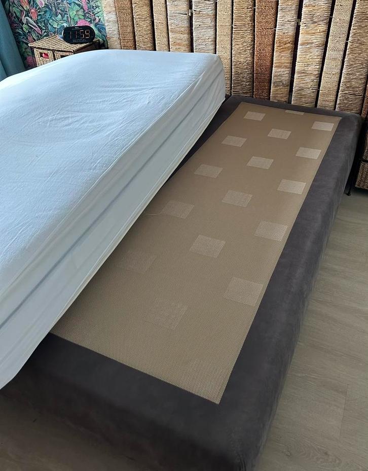 Boxspring te koop, Maison & Meubles, Chambre à coucher | Lits boxsprings, Utilisé, 160 cm, 200 cm, Deux personnes, Brun, Enlèvement