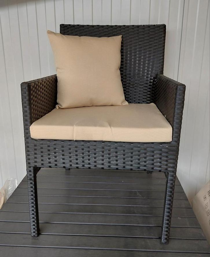 BLACK FRIDAY -50 %Chaises en rotin avec coussins, Jardin & Terrasse, Ensembles de jardin, Neuf, Enlèvement