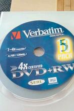 Pack de 5 DVD+RW Verbatim, Informatique & Logiciels, Réinscriptible, Dvd, Verbatim, Enlèvement