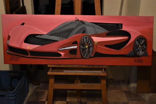 Ferrari scuderia baldini hypercar, par joky kamo 2022, Antiquités & Art, Art | Peinture | Moderne, Enlèvement
