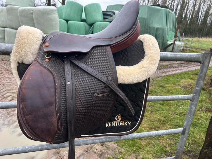 Springzadel met mooie afwerking, Dieren en Toebehoren, Paarden en Pony's | Zadels, Gebruikt, Springen, Ophalen of Verzenden