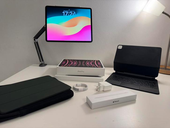 Complete Set: iPad Pro 12.9 M2 + Magic Keyboard + Pencil, Computers en Software, Apple iPads, Zo goed als nieuw, Apple iPad Pro