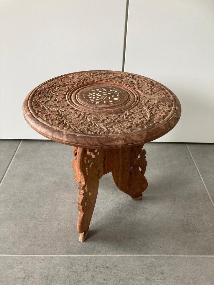 Oosters tafeltje, Huis en Inrichting, Tafels | Bijzettafels, Zo goed als nieuw, Minder dan 45 cm, Minder dan 55 cm, Hout, Ophalen of Verzenden