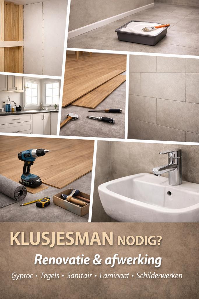 Klusjesman nodig? Snelle hulp – renovatie & afwerking, Diensten en Vakmensen, Klusjesman en Klusbedrijf, 24-uursservice