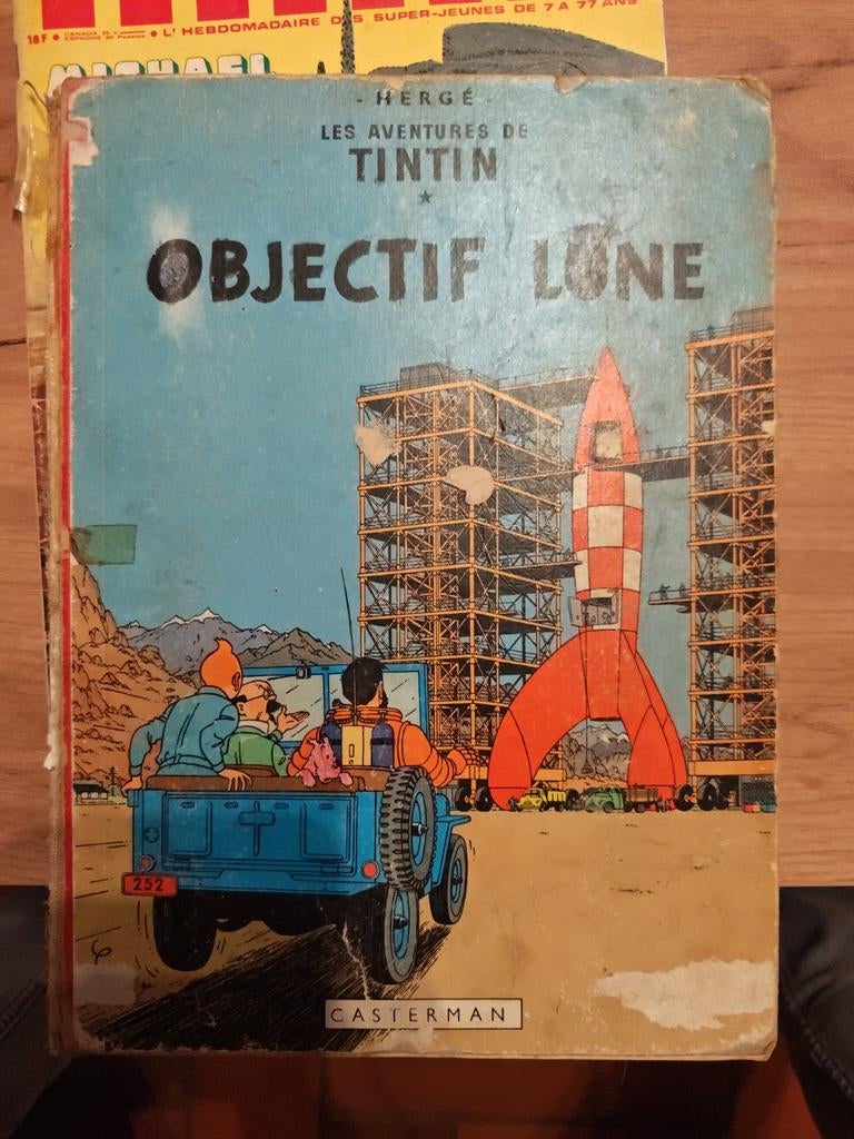 Tintin – Objectif Lune – Casterman – Dos rouge – Édition anc, Ophalen