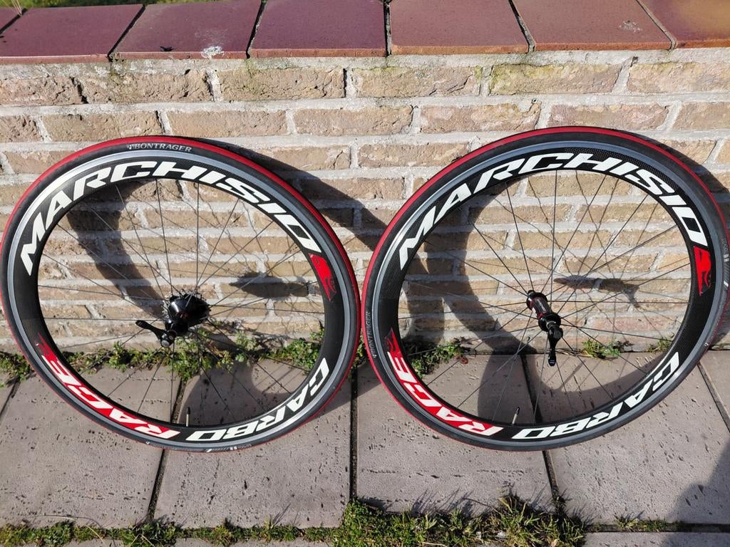 Carbon wielset Marchisio Carbo Race 50 mm hoog - nette staat, Fietsen en Brommers, Fietsonderdelen, Wiel, Carbon, Ophalen of Verzenden