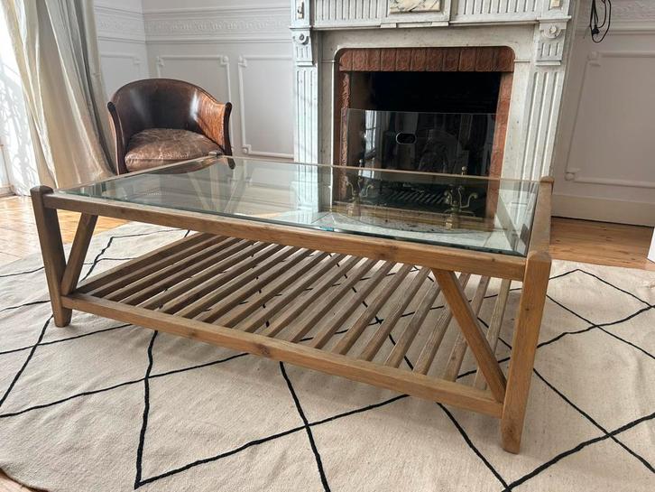 Table basse Flamant, Maison & Meubles, Tables | Tables de salon, Comme neuf, Verre, Enlèvement