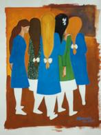 gouache naar Léon Spilliaert 'Jeunes filles au bas blancs', Antiquités & Art, Enlèvement ou Envoi