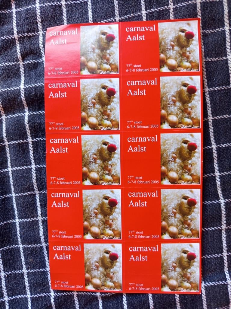 Aalst carnaval 5 x 10 sluitzegels, Ophalen