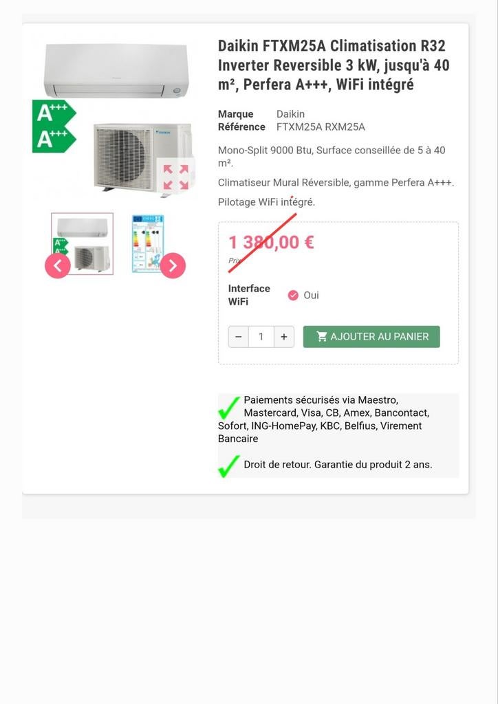 Climatiseur Daikin, Bricolage & Construction, Chauffage & Radiateurs, Enlèvement