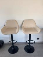 Barstoelen set van 2 – verstelbaar -  beige - zgan, Ophalen, Zo goed als nieuw, In hoogte verstelbaar