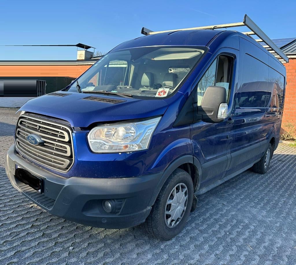Ford Transt 2.0Diesel L2H2 170pk Manual/Airco Euro6 3pl 2017, Auto's, Ford, 1995 cc, Euro 6, Blauw, Particulier