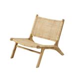 Ticao - Fauteuil en rotin tressé et bois de teck recyclé, Huis en Inrichting, Ophalen, Zo goed als nieuw, Hout