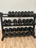 Hex dumbell set van 12-22kg in stappen van 2kg, Sport en Fitness, Ophalen, Zo goed als nieuw