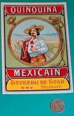 Oud etiket genever "Mexicain" Mechelen, Ophalen of Verzenden