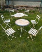 Vintage ijzeren bistroset - 6 Blot Galland stoelen + 2, Ophalen