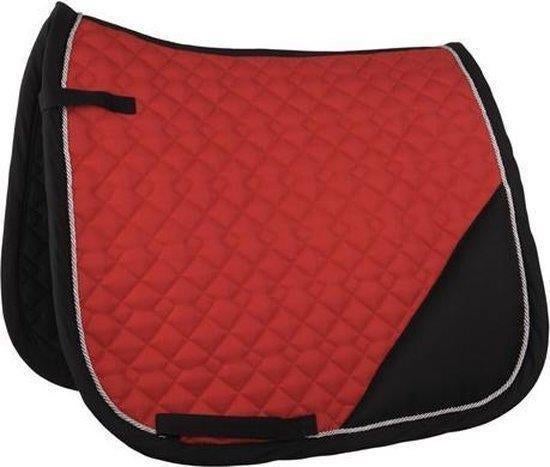 Zadeldekje HKM Rood Zwart - Pony - Veelzijdigheid, Dieren en Toebehoren, Dressuurdekje, Rood, Nieuw, Ophalen of Verzenden