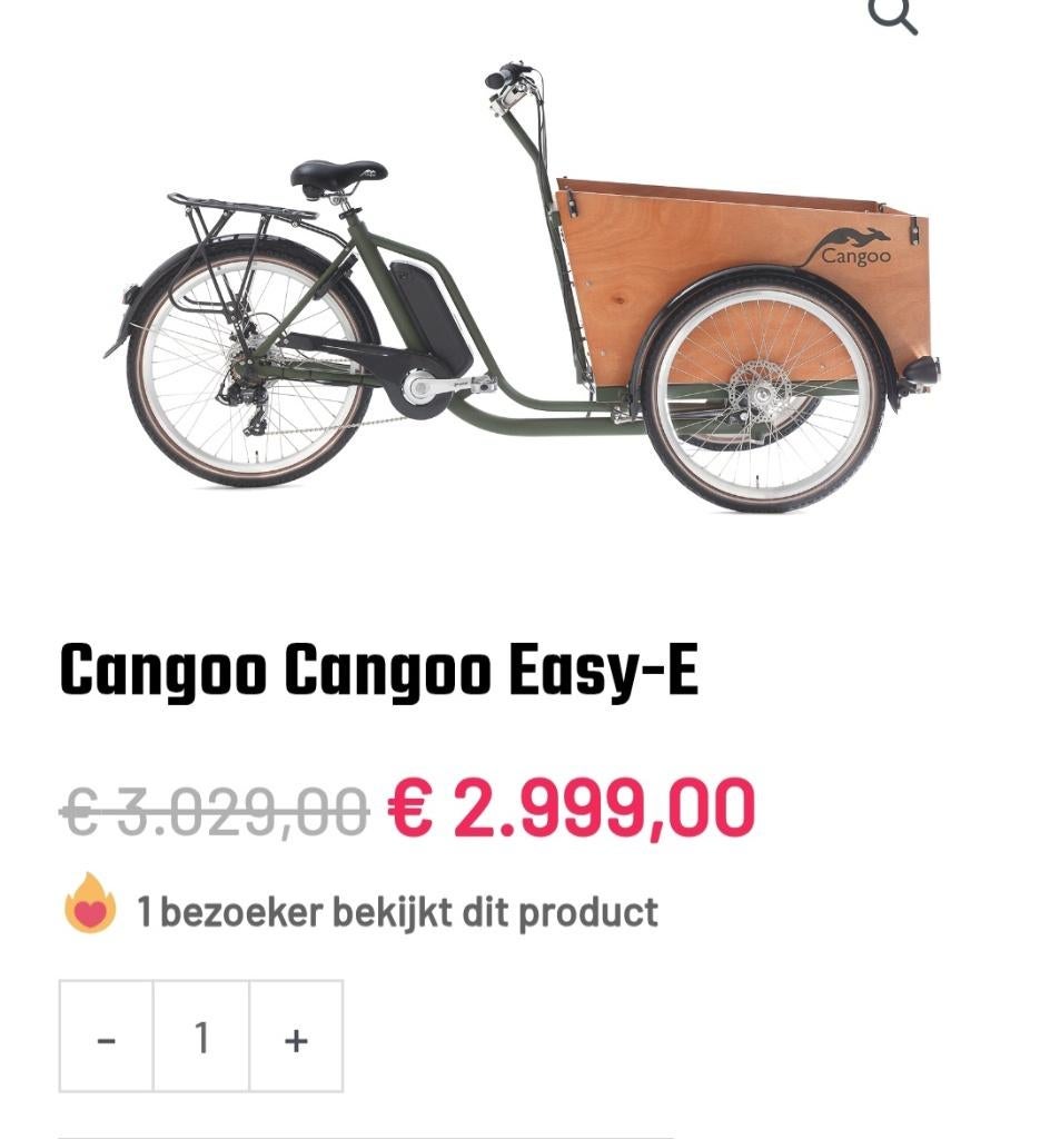 Bakfiets Cangoo Easy Elektrisch Nieuw!, Neuf, Autres marques, Enlèvement, 2 enfants