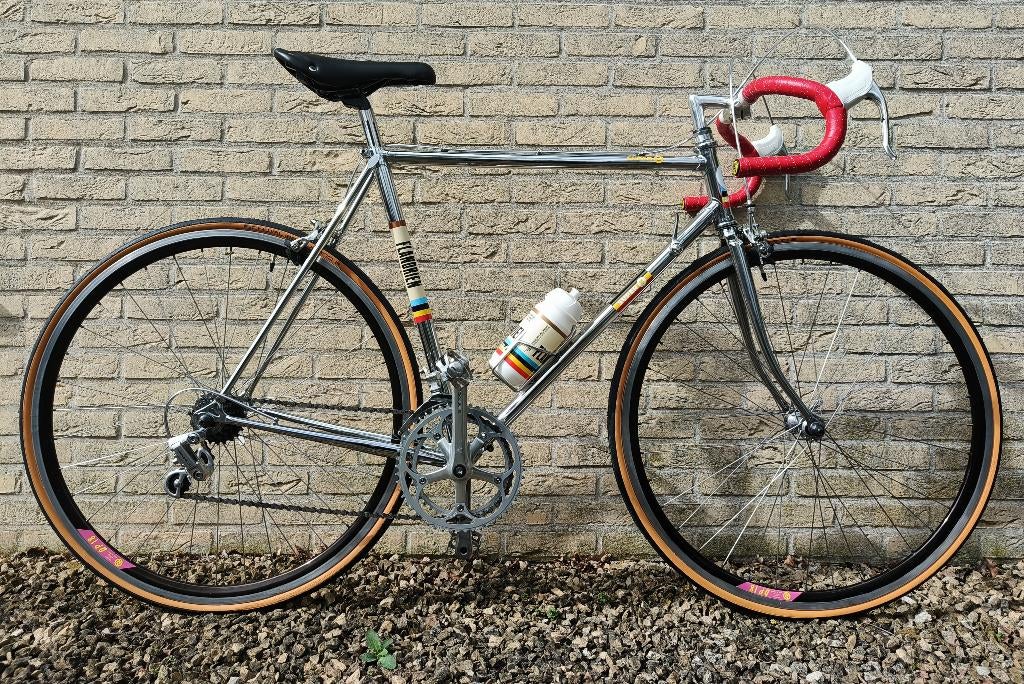 Vélo de route unique chromé Flandrien Super 8 taille cc 55, Enlèvement