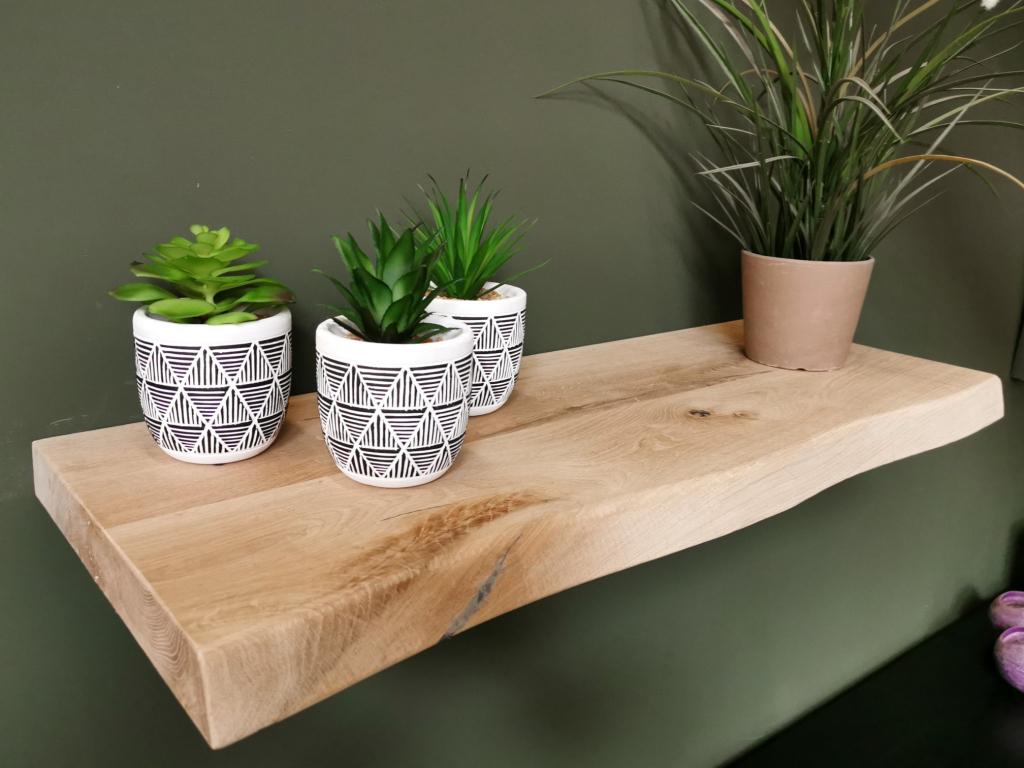 Wandplank - Massief eiken - Boomstam en recht, Niet ingevuld, Niet ingevuld, Nieuw, Ophalen of Verzenden