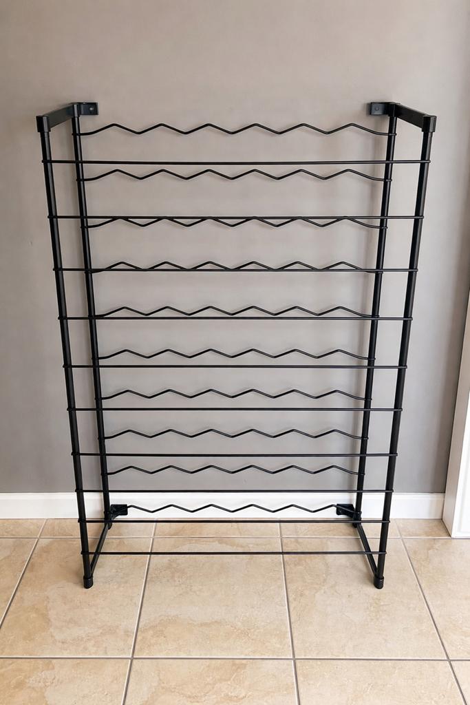 Porte-bouteilles de vin en métal noir – grande capacité, Enlèvement ou Envoi, Comme neuf, Métal, 75 cm ou plus