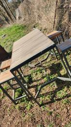 Table haute avec 4 tabourets, Jardin & Terrasse, Enlèvement, Aluminium