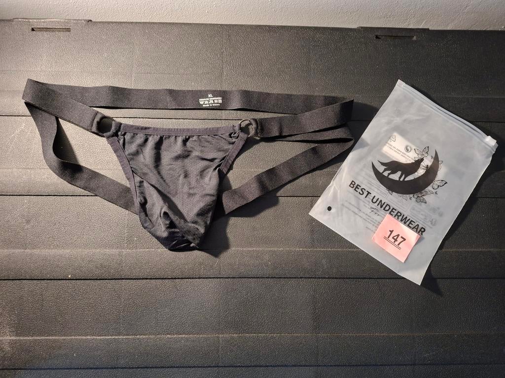 Zwarte herenstring jockstrap, Verzenden