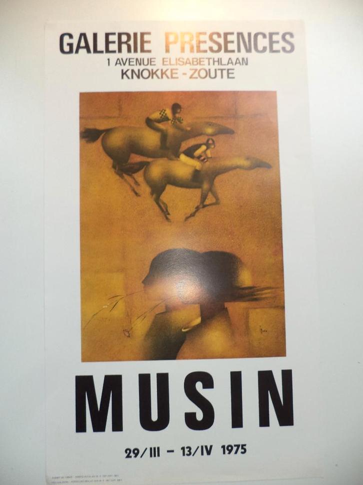 1975 VTG affiche expo Maurice MUSIN Knokke galerie Présences, Antiquités & Art, Art | Lithographies & Sérigraphies, Enlèvement ou Envoi