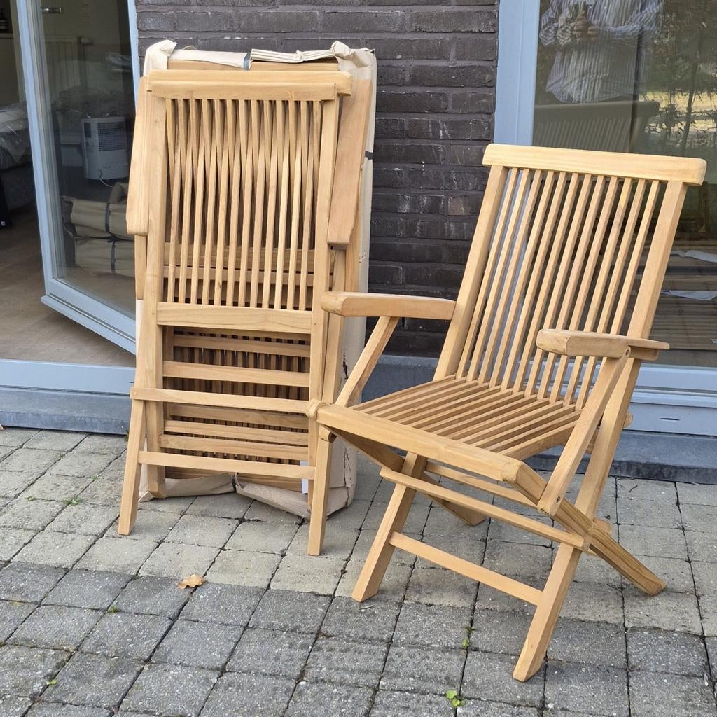 Chaises en TECK - Neuves, Jardin & Terrasse, Chaises de jardin